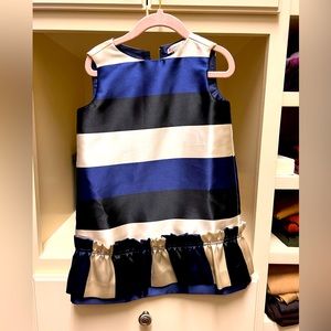 J Crew Crewcuts stripe dress with pleated hem.